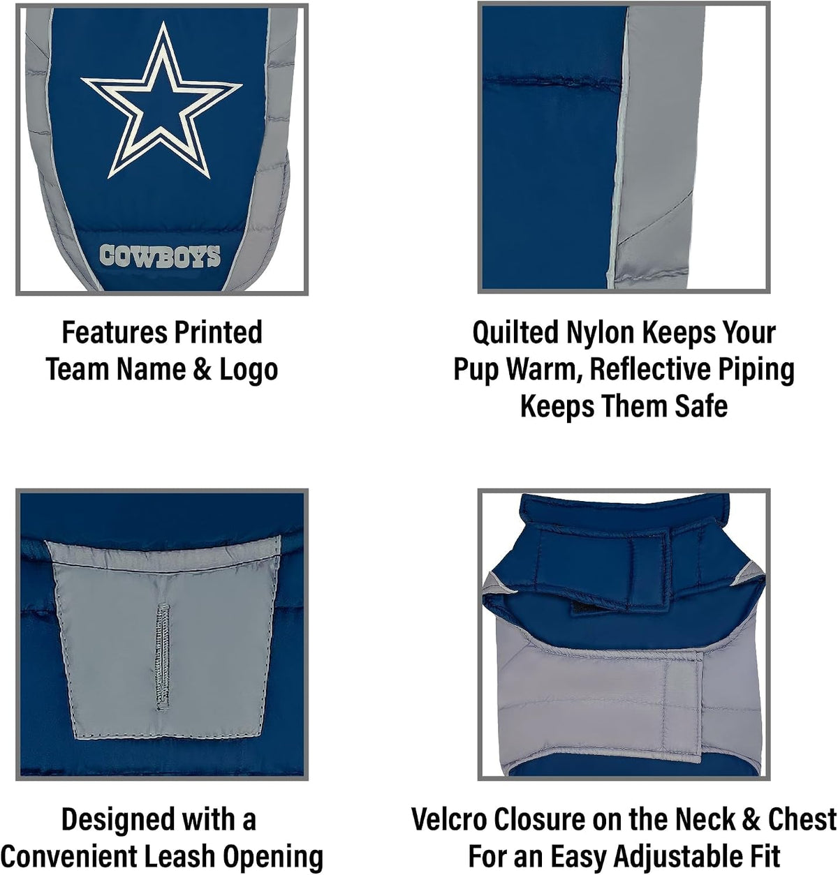 NFL Puffer Vest for Dogs & Cats – All Teams, XS–3XL