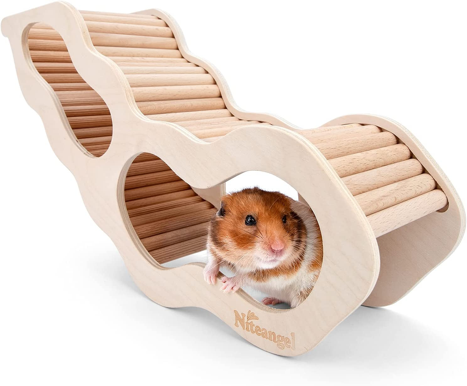 Hamster House Hideout Ladder Wooden Small Pet Hut Gerbil Mouse Tunnel Toy